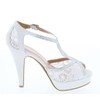 TOP Moda Womens Hy5 Formal Evening Party Lace Ankle T-Strap
