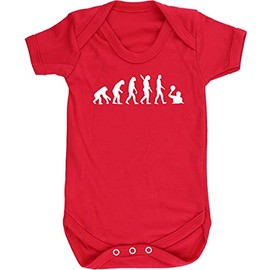 Hippowarehouse Evolution of Water Polo Players Baby Vest Bodysuit (Short Sleeve) Boys Girls Red