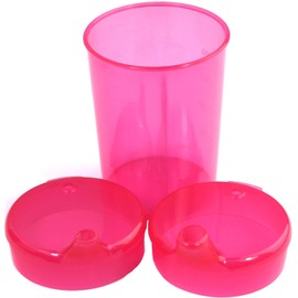 Medi-Inn+ Sippy Cup 250 ml Practical Set: 5 Bases with 10 Lids (5 x with Opening 12 x 10 mm and 5 x with Opening 4 x 4 mm) Red