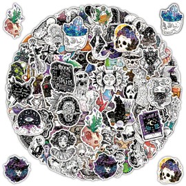 Lumbor37 Pegatinas de Vinilo 100 Piezas, Pegatinas de Senderismo para Paisajes al Aire Libre, Pegatinas Impermeables, Adecuado para Computadoras Portátiles, Maletas, Motocicletas, Patinetas (bruja)