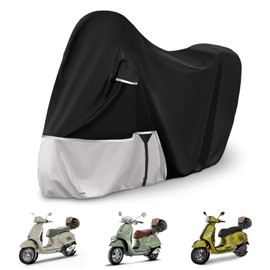 Waterproof Motorcycle Cover Replace for Piaggio Vespa GTV GTS GT125/200/250/300 Super with Trunk Model, 420D Oxford Cloth Motorcycle Cover for Snow Rain Dust Protection