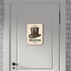 Vintage Men's Toilet Sign with Cylinder in Beige