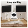 Rolling TV Stand with Hidden Wheels, Mobile TV Cart for