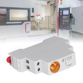 DIN Rail LED Indicator Light, AC DC 230V DIN Rail Light IP20 for CNC Lathe (YELLOW)
