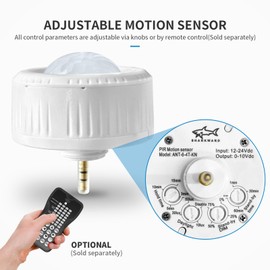 4 Pack Ceiling Sensor, PIR Occupancy Motion Detector for LED High Bay Light, 40 FT Ceiling and 50 FT Wall Mount Detection Diameter, Commercial/Industrial Grade