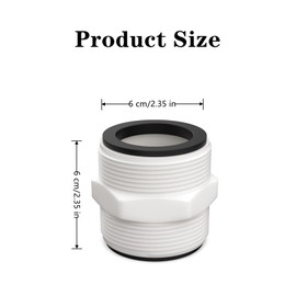 Zhouocea 1 PCS Black, White Pool Hose Connector, 1.5 inch, PP & Rubber, Replacement for Above Ground Pool Hose Extender and Filter Pumps(1.5 inch)