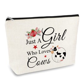 Cow Gifts for for Girl Women Makeup Bag Cows Lover Gift Cow Themed Cosmetic Bag Best Friend Friendship Gift Birthday Christmas Graduation Gift for Daughter Sister Cow Owner Travel Toiletry Pouch