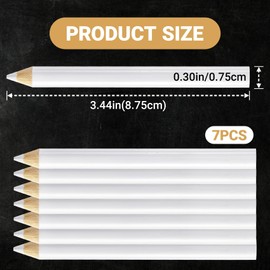 BEIQIYA 7pcs White Fabric Sewing Pencil, Fabric Mark Chalk Pencil for Sewing, Water-Soluble Tailor Markers Dressmaking Supplies for Embroidery Cross-Stitch Craft Sewing Arts