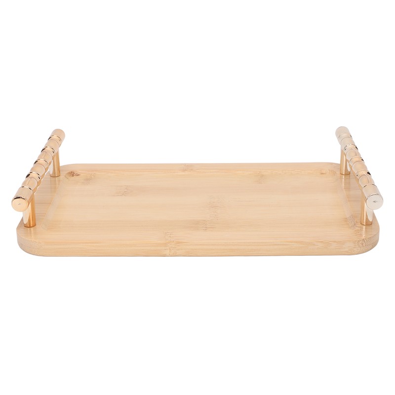 Bamboo Serving Tray with 2 Handle Eco Friendly Multipurpose Rectangular