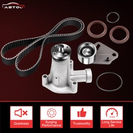 ASTOU Timing Belt Kit w/Water Pump Fit for Ford for Ranger 2.5L 1998-2001 for Mazda for B2500 2.5L 1998-2001 Replace Timing Belt OEM - ITM276WP