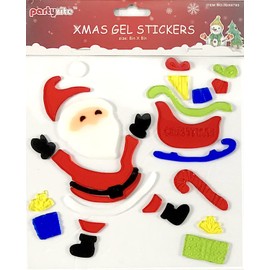 Christmas Gel Cling Stickers for Windows and Mirrors - 6 Sheets of Winter Designs: Santa's Sleigh, Penguin, Polar Bear, Snowmen and More!
