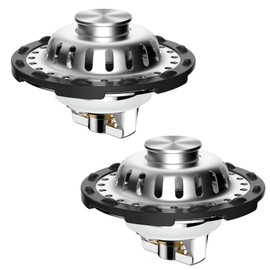 Universal Bathroom Sink Drain Strainer, 2PACK Sink Hair Catcher with Visible Top Stainless Basket, Brass Metal 3 in 1 Pop-up Sink Stopper Fit for Standard 1.1''~2.36'' Basin Hole, Chrome