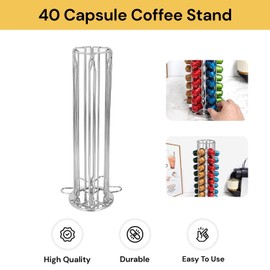 EZONEDEAL Coffee Capsule Holder - Coffee Pod Holder Storage Kitchen Organizer Carousel Compatible with Nespresso Original line 360 Degree Revolving for 40 Pods