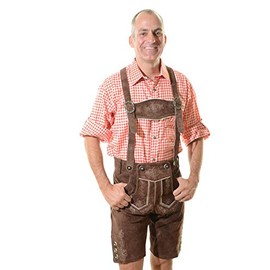 Men's Bavarian Lederhosen Tracht Oktoberfest Lederhosen Brown 32