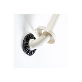 Maykoosh Rococo Romance Straight Vinyl Coated Grab Bar with Safety Grip and Cover Flange - 1 1/4" Diameter - Size:24" Color- Glossy Ivory