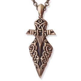 Baldur Jewelry - Viking Odin Gungnir Spear Arrowhead Spearhead Pendant Necklace Charm Talisman Jewelry - Viking Jewelry for Men Women - Brass Spear Necklace - Odins Spear Necklace - Viking Gifts