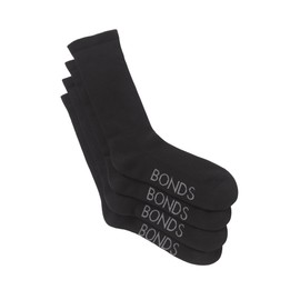 Bonds Men's Very Comfy Crew Socks - 2 Pack, Black (2 Pack), 11+ / Large