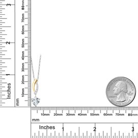 6MM Heart Shape Gemstone Birthstone and Lab Grown Diamond 2-Tone Pendant Necklace for Women | 925 Silver and 10K Yellow Gold | With 18 Inch Chain | Fine Jewelry Gifts for Her Mom Women Wife