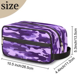 Pardick Travel Toiletry Bag for Women Men Purple Camouflage Camo Organizer Cosmetic Makeup Bag Lightweight Waterproof Shaving Bag Dopp Kit Large Capacity for Toiletries and Shaving Accessories