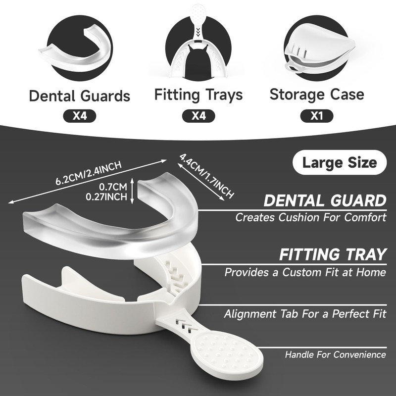 Clear Mouth Guards with Fitting Tray for Women & Men,