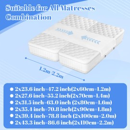 NOSONUS Bed Bridge Twin to King,Twin to King Bed Converter with Metal Buttons and Fixing Straps,Split King Gap Filler for Adjustable Bed,Large Bed Converter for Couples,Guests,230 * 50 cm