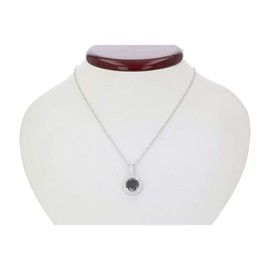 Vir Jewels 1.50 cttw Black and White Diamond Round Solitaire Pendant in .925 Sterling Silver