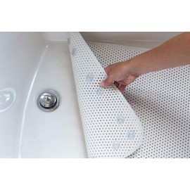 Duck Brand 393477 Softex Bath Mat Slip Resistant 17 x 36 Inches, 2-Pack, White