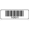 1000 Numbered Labels, Pre Printed Serial Barcodes 1-1/2" x 1/2"