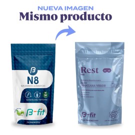 B-Fit B-Rest – Nootrópicos Naturales en Polvo 30 Porciones – 150g | Sabor Manzana Verde | Sin Azúcar ni Calorías