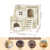 FWQJY Wood Hamster Hideout House Habitat Wooden Maze Hide Hut