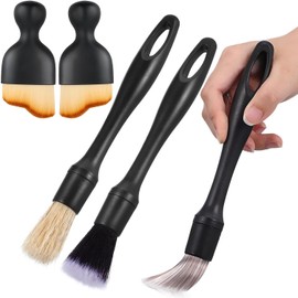 TOCOZOC 5 Piezas Cepillo de Limpieza para Coche, Kit de Cepillo para Detallar Cuidado Auto Coche, Cepillos para Lavar el Interior del Coche, Cepillo Suave para Coche para Salpicadero, Exterior