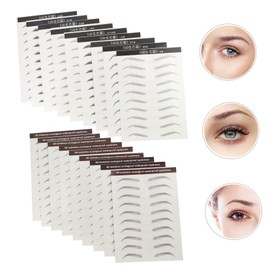 VICASKY 18pcs Eyebrow Stickers Eyebrow Transfers for Sparse Patchy Brows Reusable Easy to Apply for Makeup Beauty Bloggers Black Brown Mix