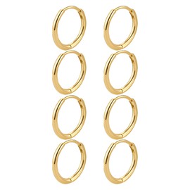 JUZICHEN 3-7 Pairs Silver Gold Hoop Earrings for Women, Stainless Steel, Stainless Steel