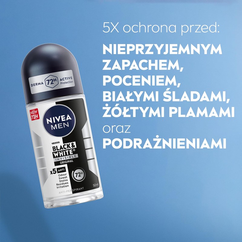 NIVEA MEN Black&White 72 H Invisible Original Antiperspirant in Ball