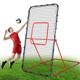 Volleyball Rebounder Net, 7X4 Ft Volleyball Practice Net with 4 Adjustable Angle