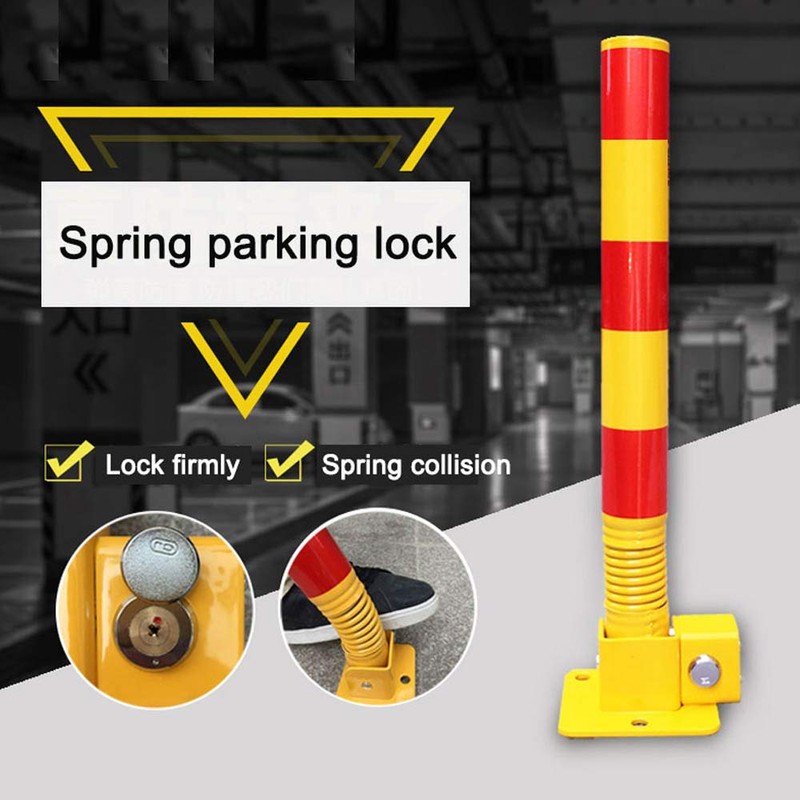 Vechkom Folding Parking Post Parking Barrier Spring Type Thickened Parking