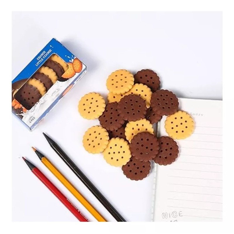 cookie ERASERS 20pz De Gomas Forma De Galleta Kawaii Borradores