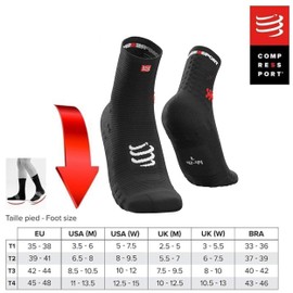 COMPRESSPORT Herren Pro Racing V3.0 Run High Kompressions Laufsocke, Schwarz, 42-44 EU