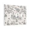 Country Black and White Floral Flowers Birds 3 Gang Light