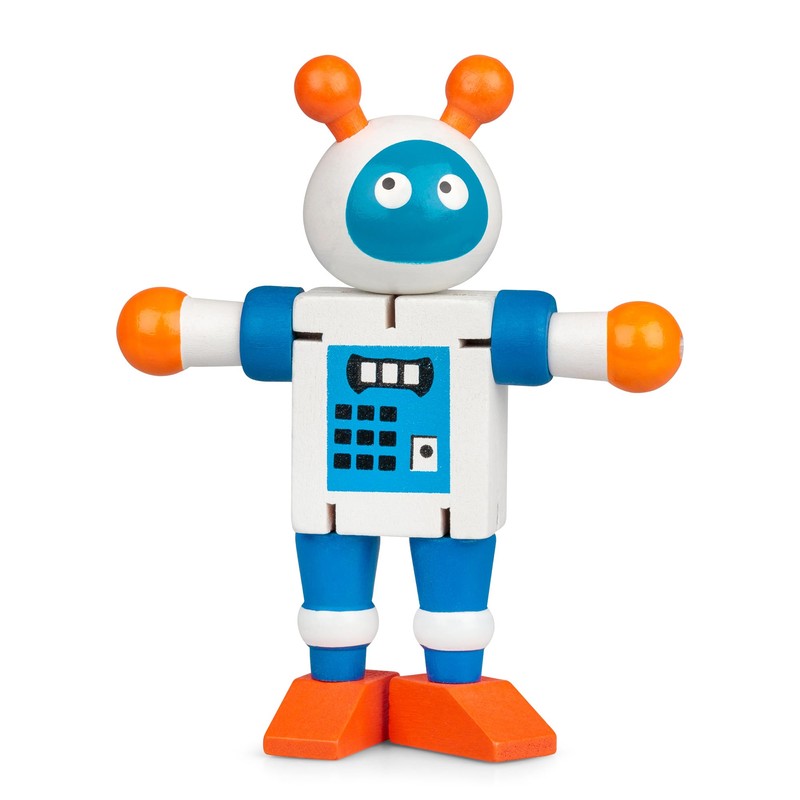 Tobar 16180 Wooden Flexi Robot, Multiple Colours