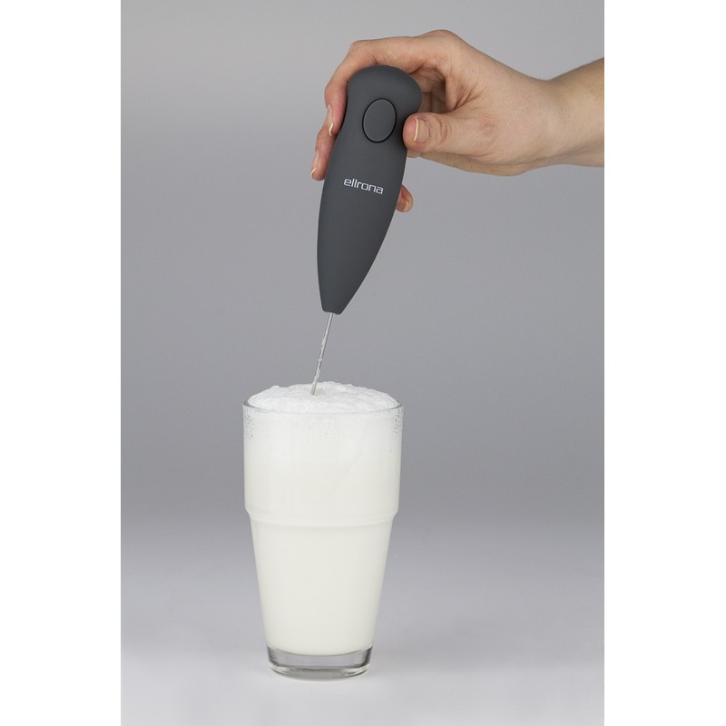 Ellrona Latte Eco - Milchaufschäumer mit Edelstahlfeder, schnelles Aufschäumen von