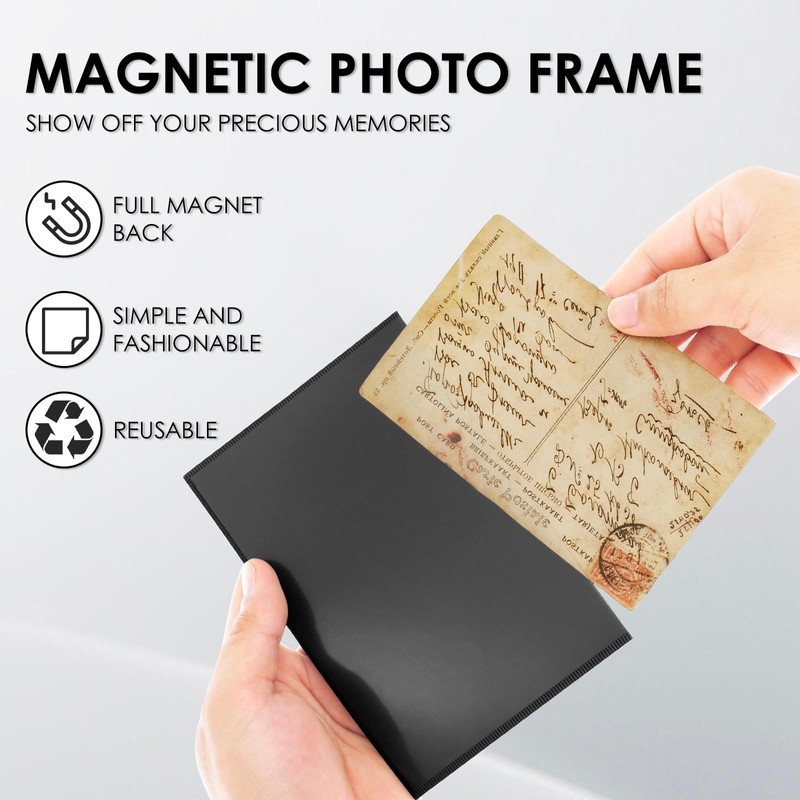 10Pcs Magnetic Picture Frame for Refrigerator Clear PVC Fridge Magnetic