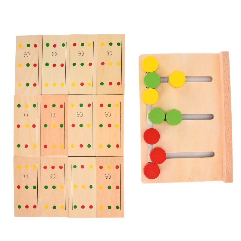 Wooden Slide Puzzle Children Funny Color Sorting Matching Logic Game