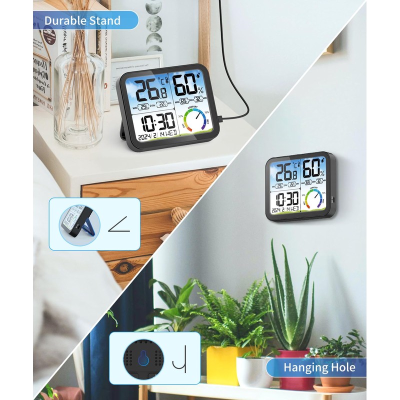 VOCOO Digital Indoor Room Thermometer - 5.8'' Extra Large Display