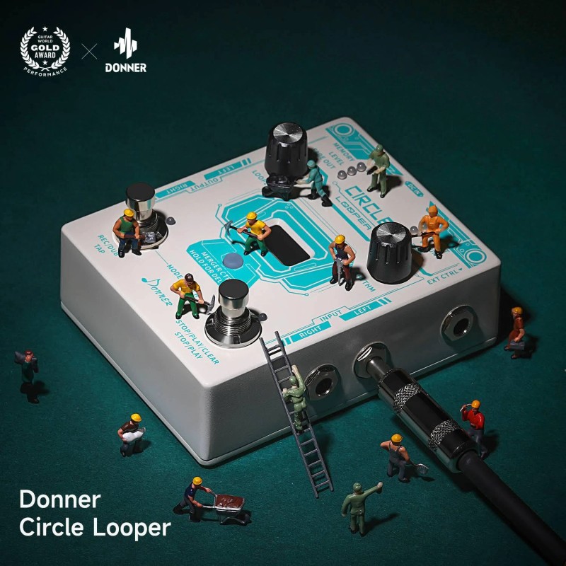 Donner Circle Looper Effects Pedal Drum Machine Tempo 40 Slot