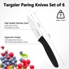 targzier Paring Knife Set of 6,Premium Paring Knives,Stainless Steel Vegetable&Fruit