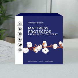 Protect-A-Bed Premium Waterproof California King Mattress Protector, White