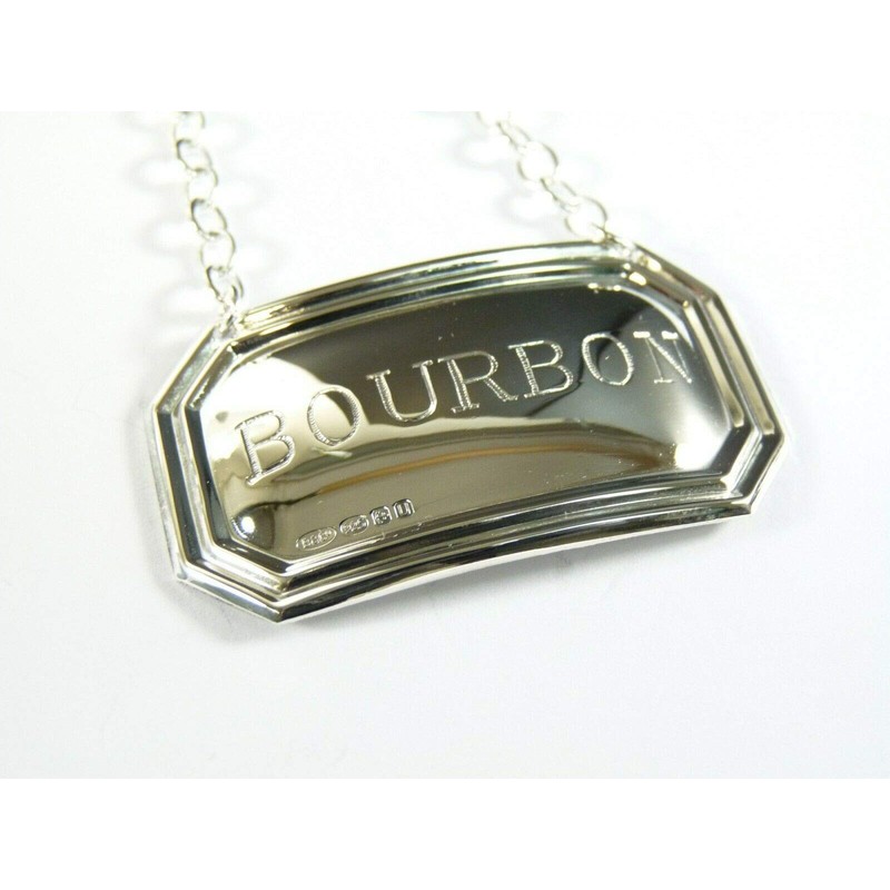 Broadway Silversmiths NEW Sterling Silver DECANTER/Wine Label - BOURBON -