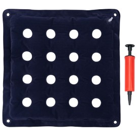Pressure Relief Cushion for Prevention Sores Inflatable Seat Air Cushions for Bottoms Flocking 16 Holes Square Pressure Cushions,Cushion Anti Bedsore with Bonus Air Pump for Wheelchair Office Chair