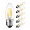 LVWIT Dimmable LED Candelabra Bulbs B11 Filament Bulb E26 Base